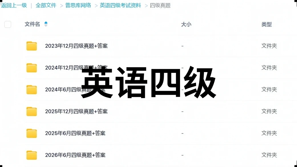 英语四级学习资料， 英语四级真题，高频词！