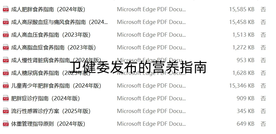《卫健委发布的营养指南》[共10本]